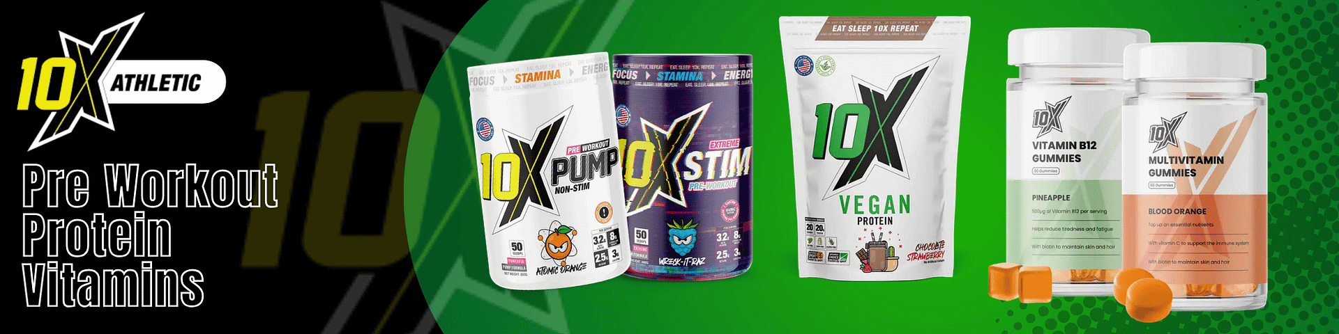 10 x athletic supplements