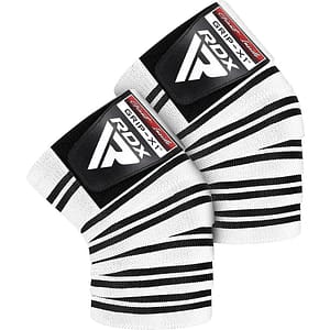 rdx white and black knee wrap