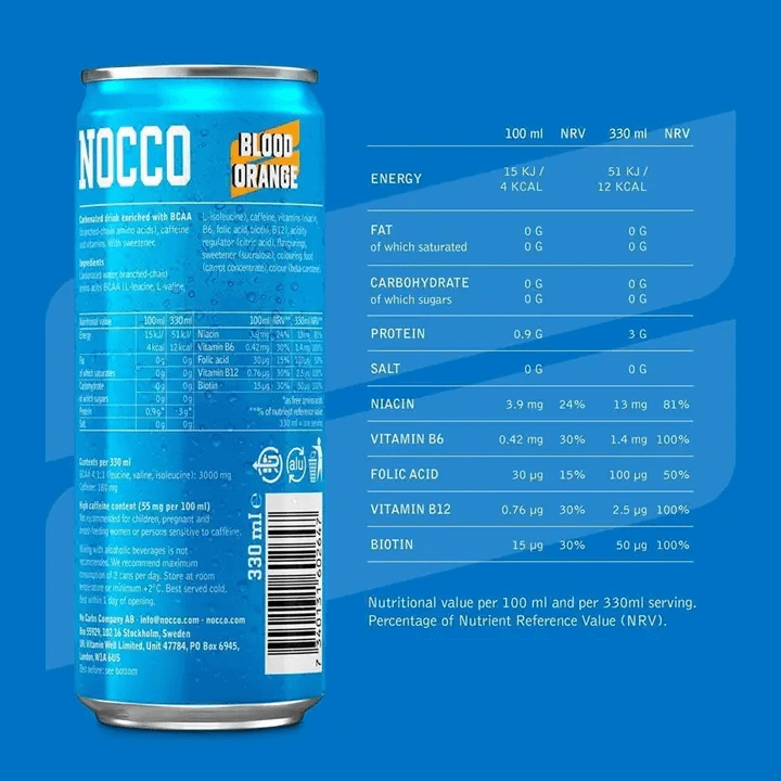 NOCCO BCAA Energy Drink 12 x 330ml - Image 2